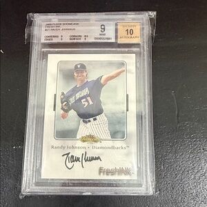 Randy Johnson 2000 Fleer Showcase Fresh Ink #21 - Mint 9 w/ Autograph Beckett 10